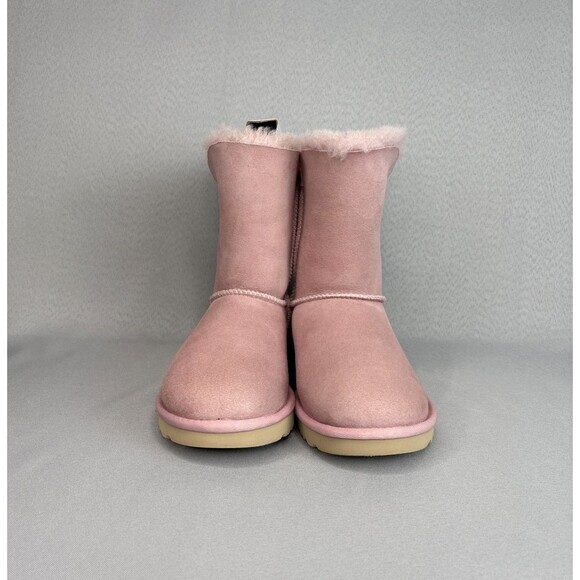 Women's UGG Boots Size 7 Bailey Zip Short Pink Shell Suede Wool Sold Out Color - Picture 2 of 16